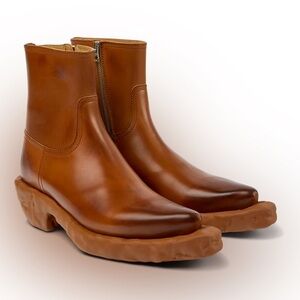 New Camperlab Venga Brown Leather Boots Funky Unique Unisex Sz 41